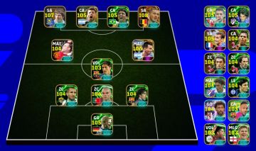 Conta efootball braba com Zola Blitz Curler, Hazard e Pepe com esticada de perna