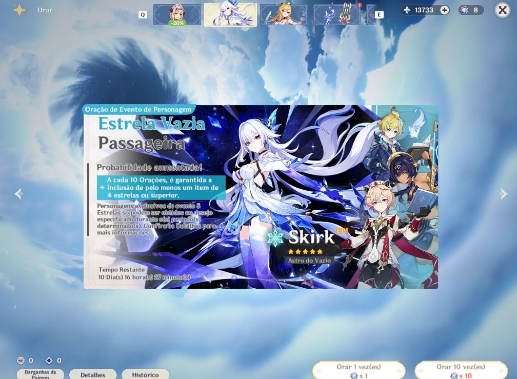 Conta Genshin Impact América Ar25 + 13.733 Primogems + 130 Pulls
