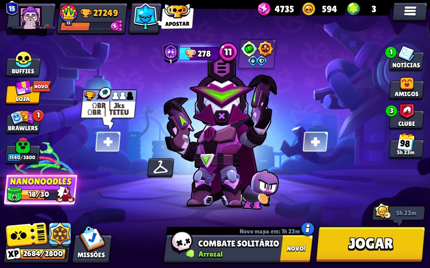 CONTA DE BRAWL!! CONTA BOA PARA INICIAR,POSSUI DIVERSAS SKINS E 15 PRESTÍGIOS