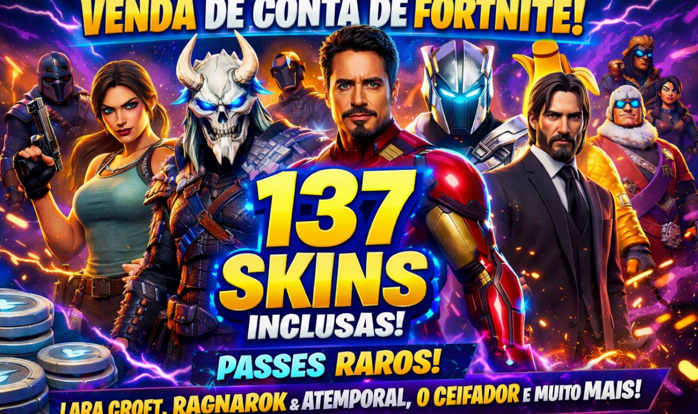 CONTA ANTIGA, 137 SKINS, PASSES ANTIGOS, ( 2 até o 6 da Temporada 1) E MUITO+++