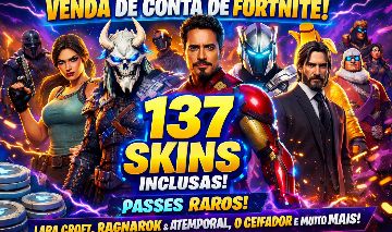 CONTA ANTIGA, 137 SKINS, PASSES ANTIGOS, ( 2 até o 6 da Temporada 1) E MUITO+++