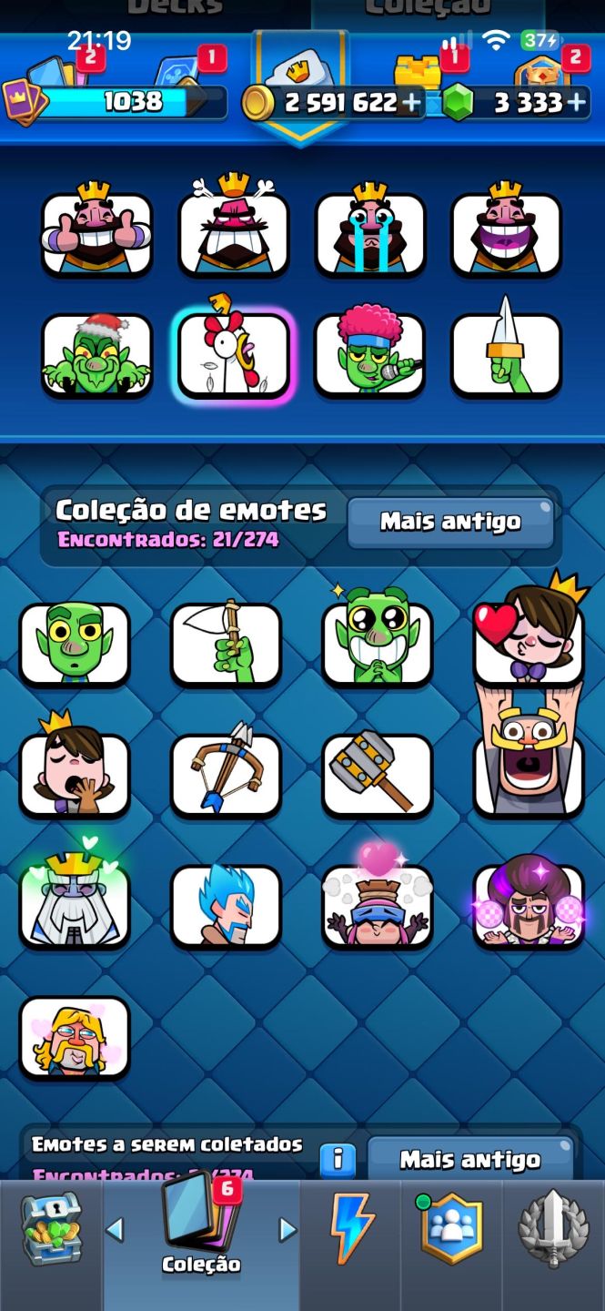 Conta Clash Royale / Arena 20 / 7.745 Troféus / 8 Evoluções / 6 Anos de Conta