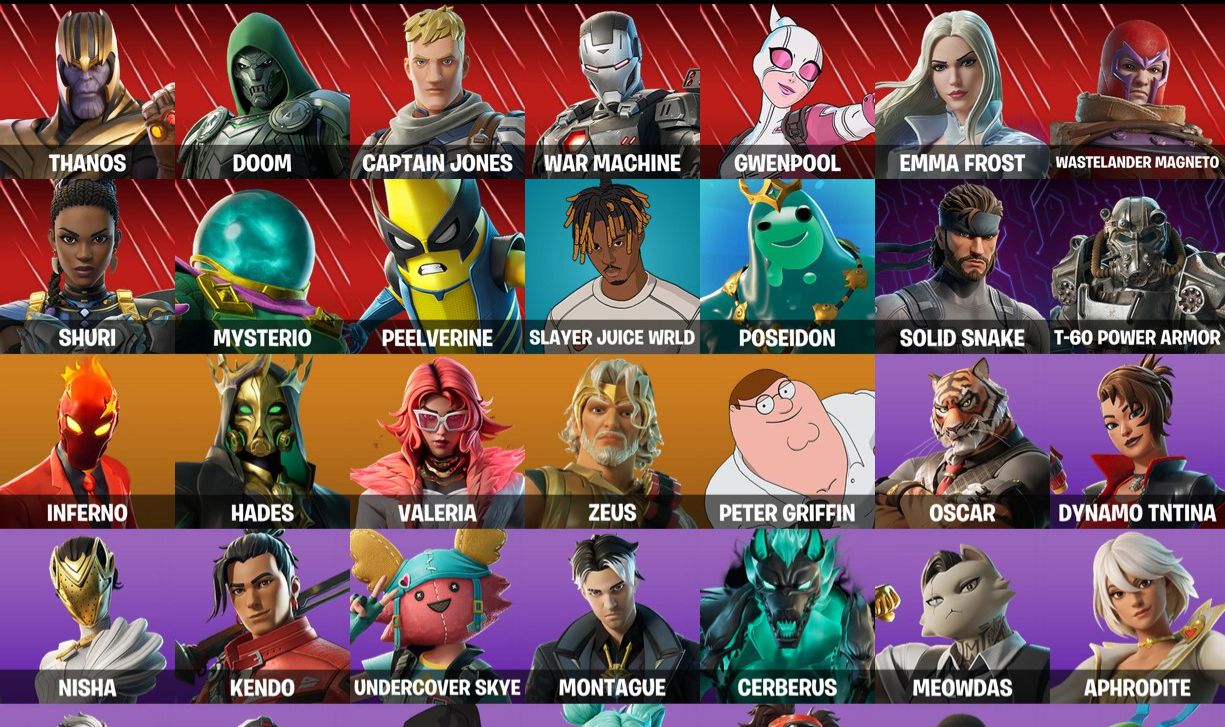 49 SKINS - INFERNO SKIN - ICON EMOTES - FNCS SKINS - 450 V-BUCKS