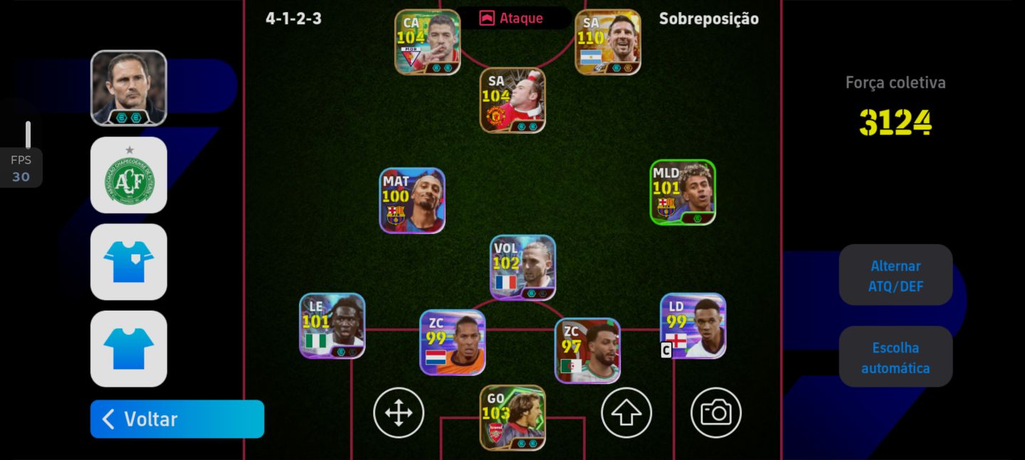 CONTA EFOOTBALL TOP 3124 DE FORÇA COLETIVA + MESSI 110 | ELENCO BRABO!
