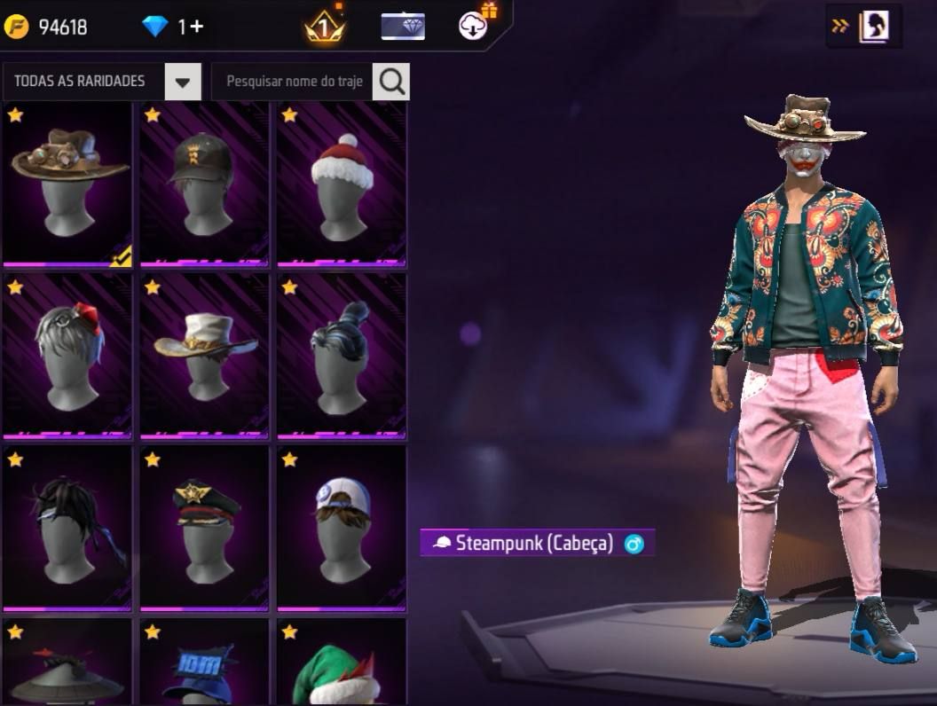 CONTA FF ANTIGA COM STEAMPUNK, BISCOITOS, UMP RUBY, S3,S4,S5, MINATO, GOLA ALTA