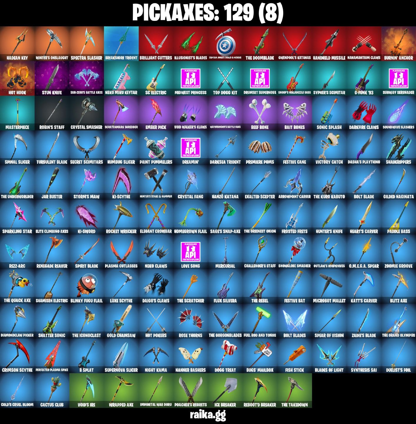 106 Skins - war machine, emma frost, doom, santa dogg, 1350 vbucks