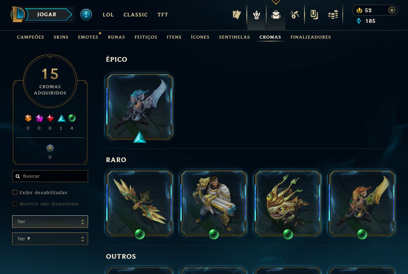 [ACESSO IMEDIATO] 152 Skins 165 Campeões