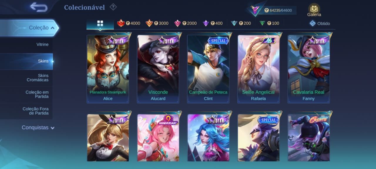 CONTA MLBB | GRANGER M7 PRIME | EUDORA LUCKYBOX | 7 ZODIAC | 253 SKINS.