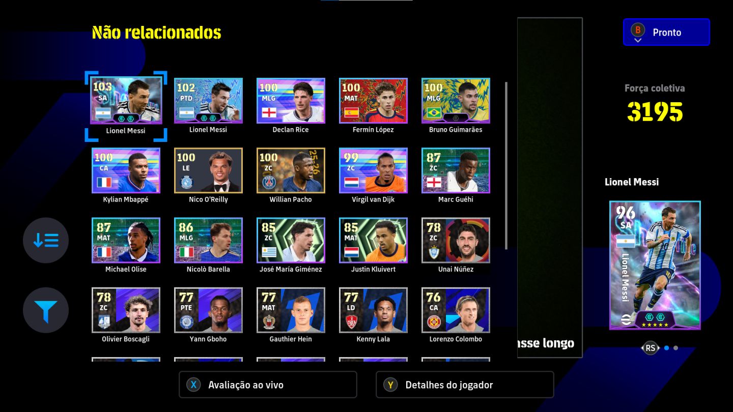 Conta efootball(steam) com zaga e gol fechada e com suares