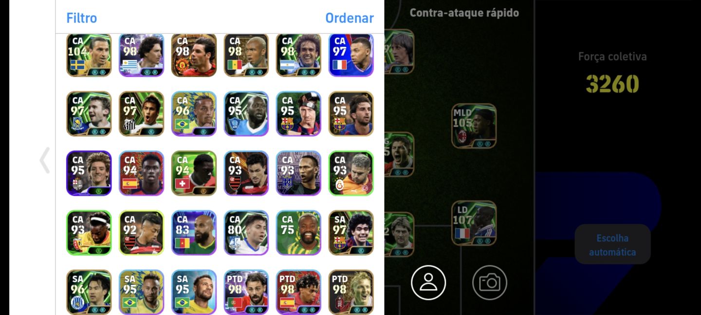 CONTA DE EFOOTBALL MOBILE COM 3279 OVER!!!diamante