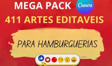 Mega Pack Canva Editavel 411 Artes para Hamburguerias