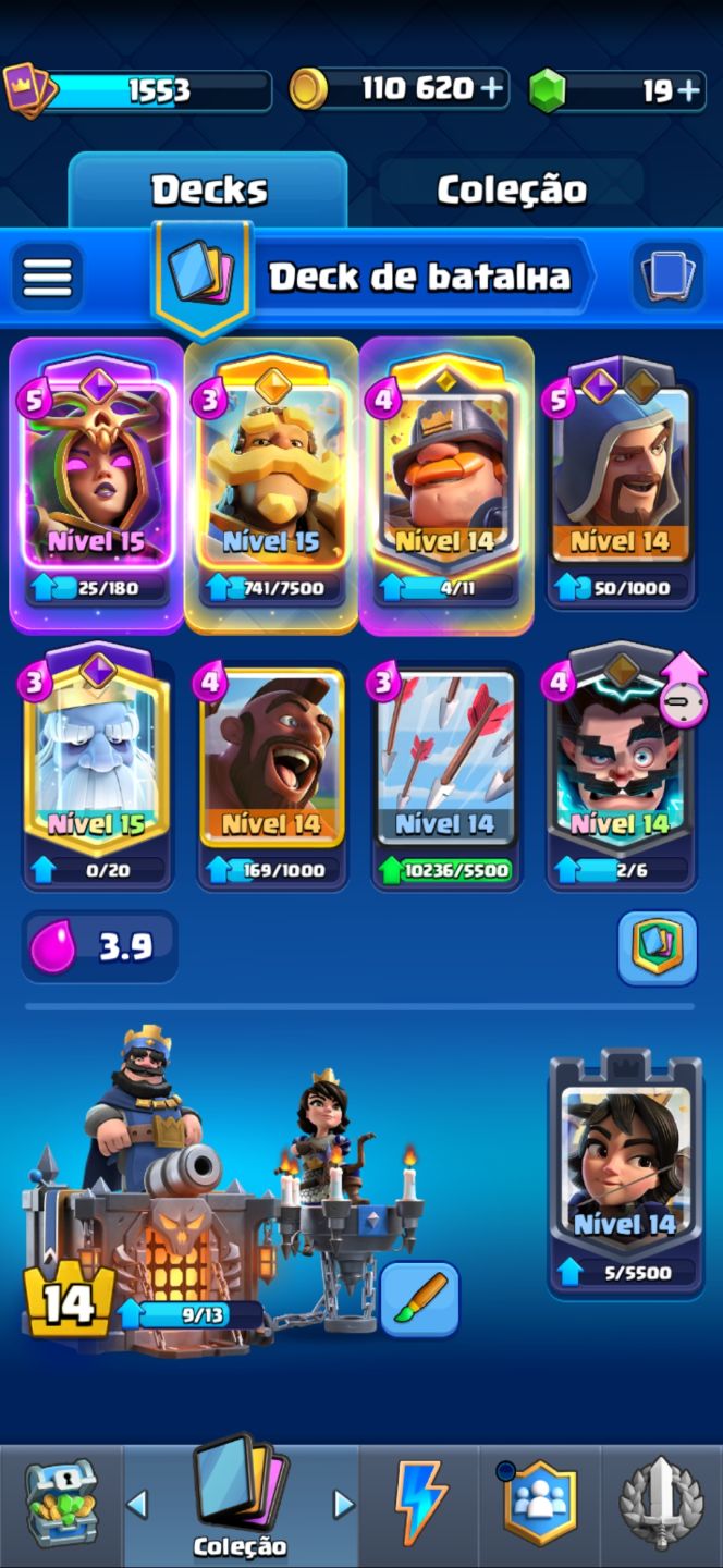 Conta de Clash Royale level 14 com 10k de troféus