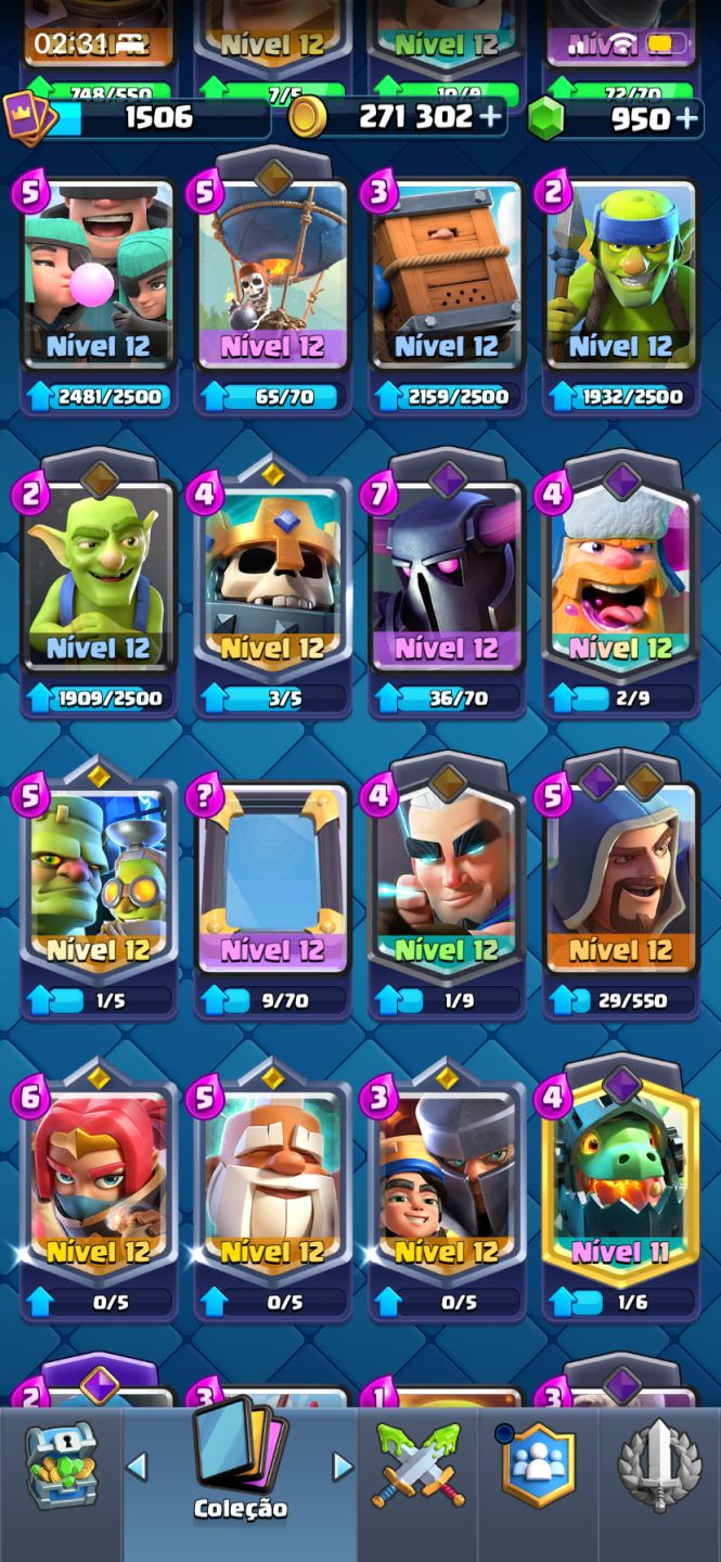 Conta Clash Royale 9 anos | 9.898 troféus | Arena 24 | Coleção avançada