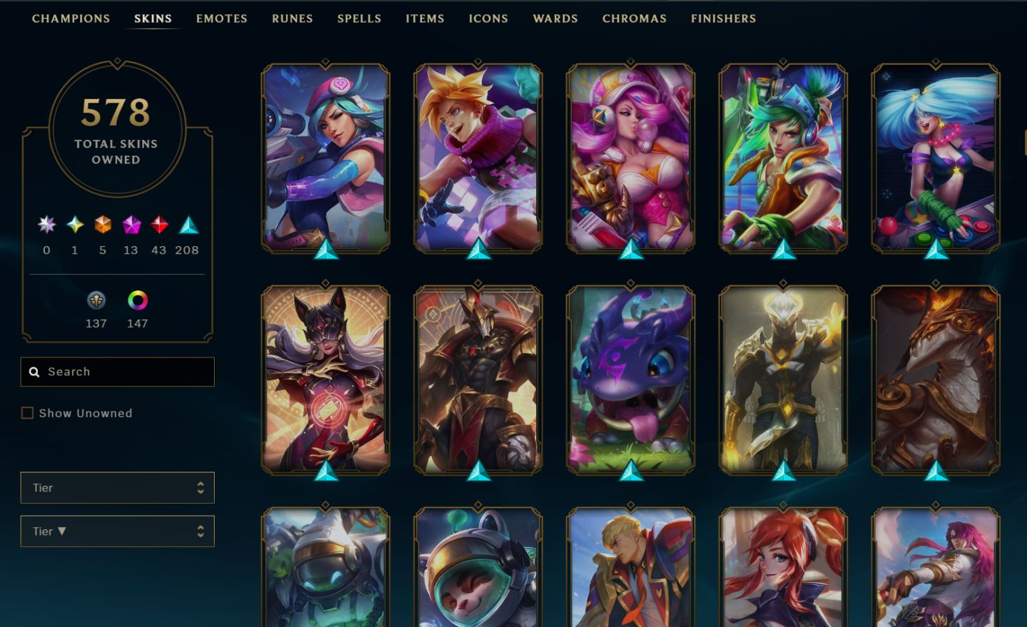 CONTA PLAT 3 / LVL 562 / 578 SKINS / 153 CHROMAS