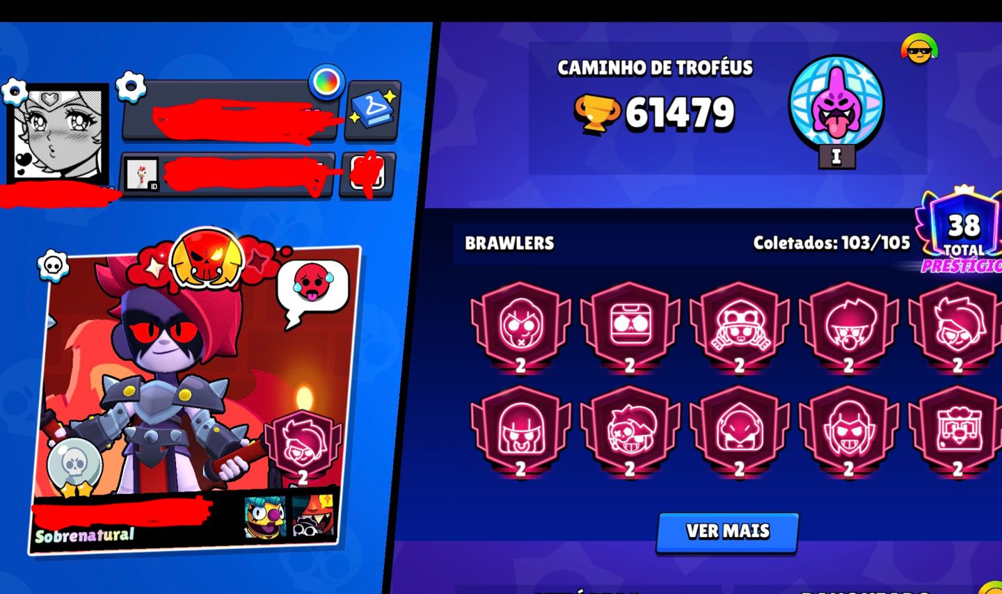 CONTA BRAWL STARS RARA