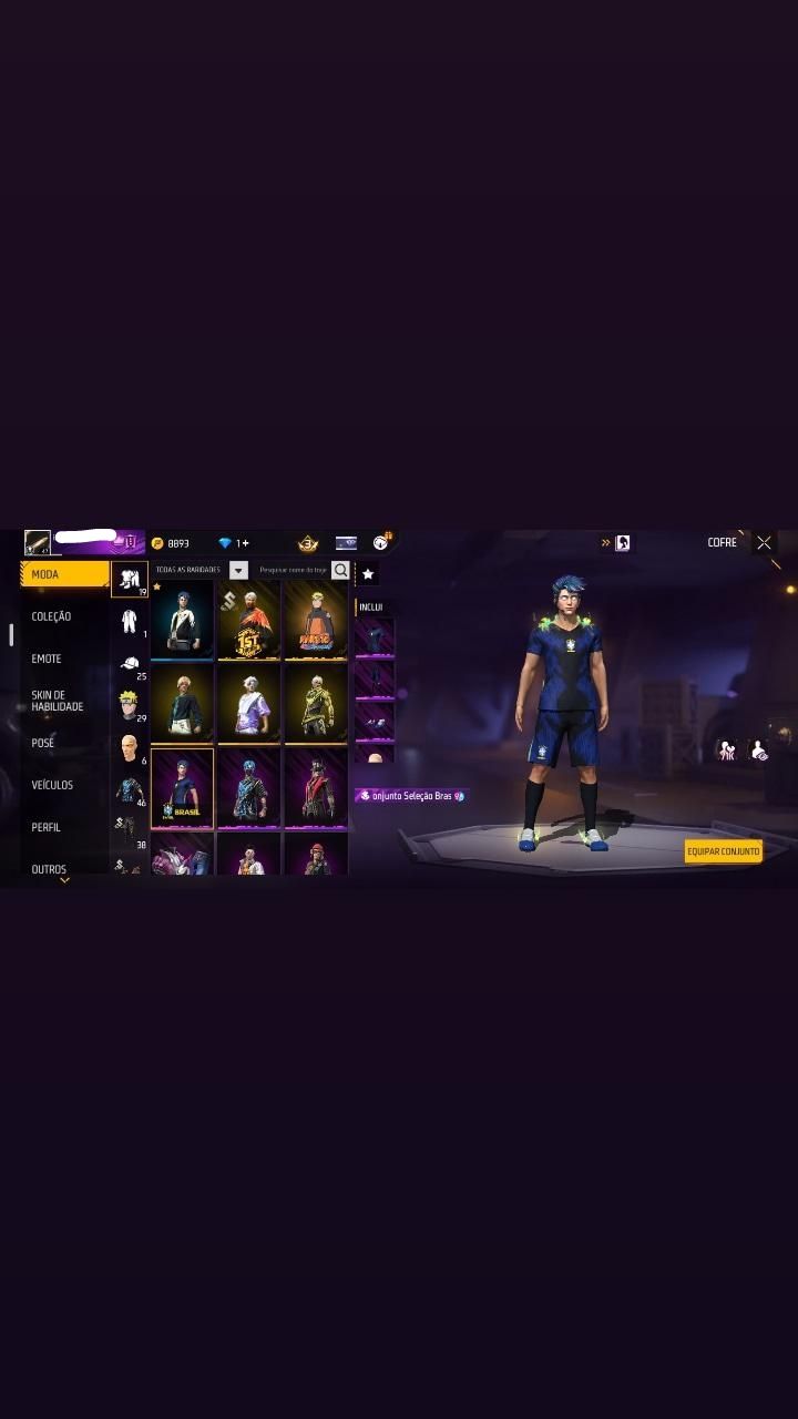 CONTA FREEFIRE COM NARUTO - MP5 EVOLUTIVA - ENTRE OUTROS