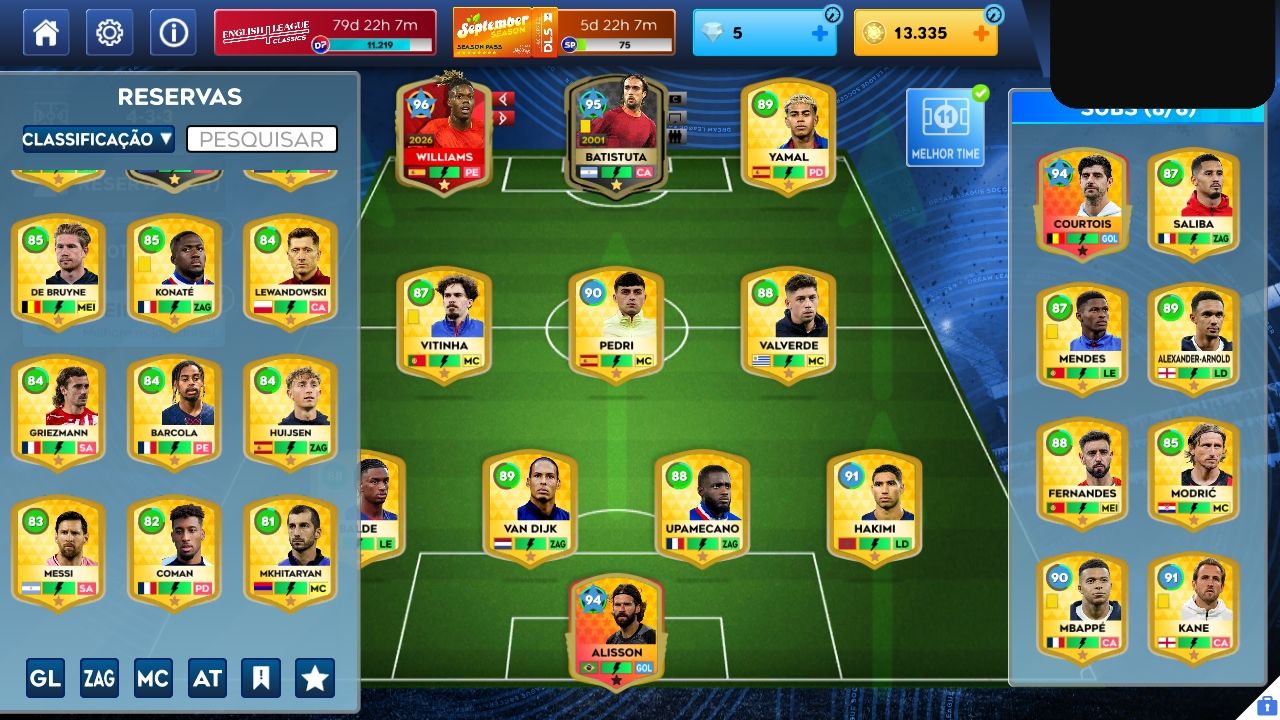 CONTA DE DREAM LEAGUE 26(DLS26). [40 JOGADORES]