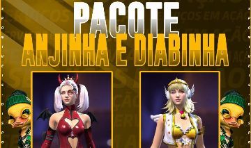 SKINS DE FREE FIRE VIA ID NINJA PRETO, NINJA BRANCO E DIABINHA E ANJO