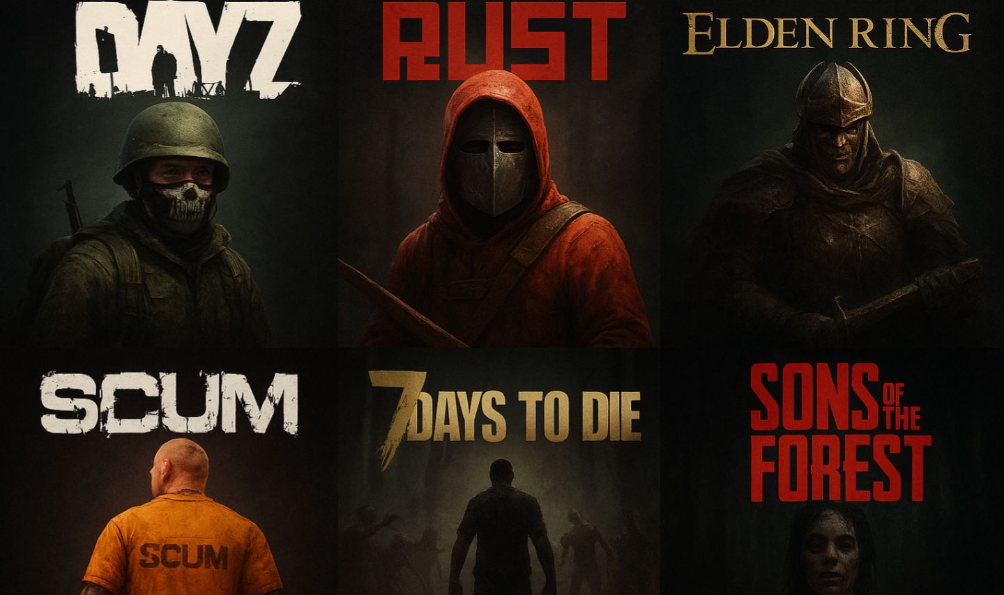 (JOGOS DE SOBREVIVENCIA)DAYZ, RUST, ELDEN RING, SCUM,7 Days to Die, JOGUE ONLINE