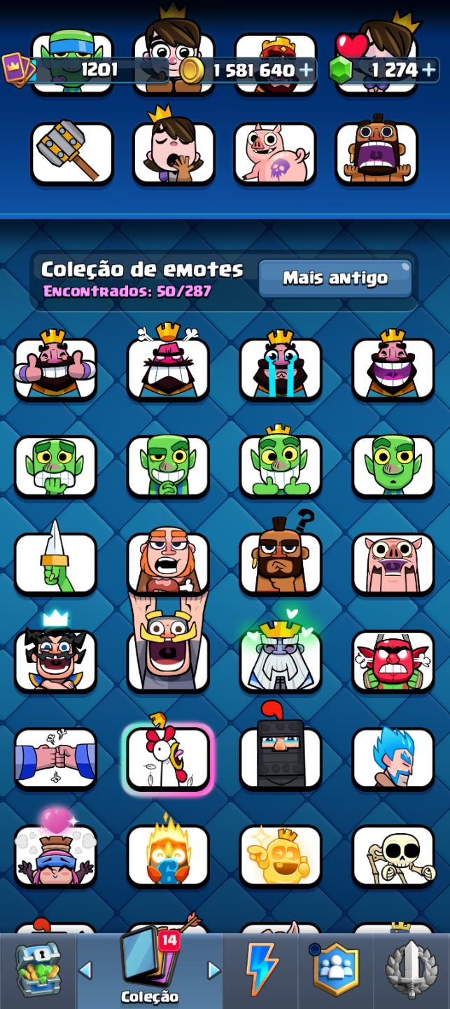 Conta de clash royale bastante upada, todas as cartas!!