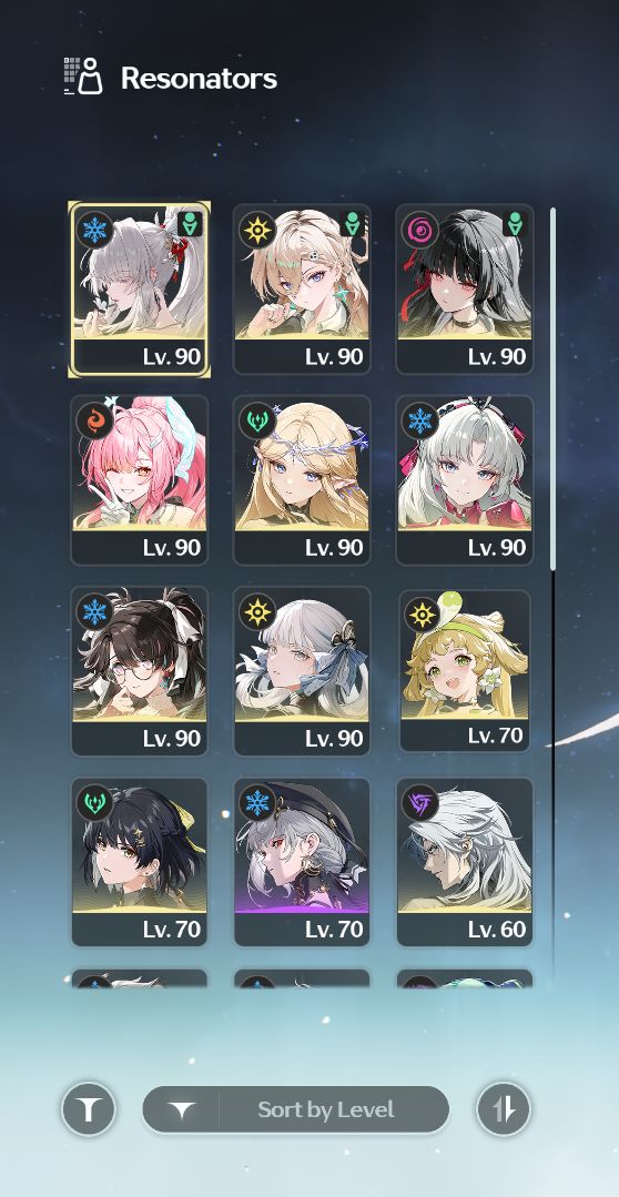 CONTA LVL 77 WUTHERING WAVES, HIYUKI, AEMEATH E +