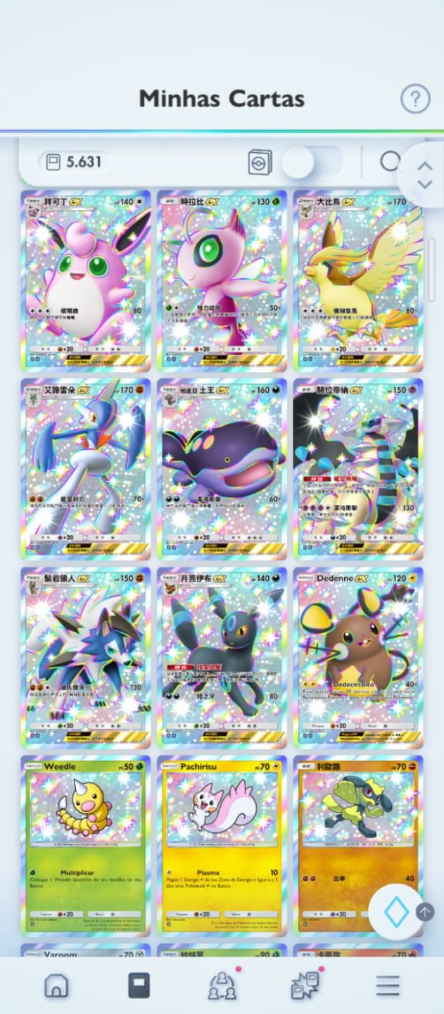Conta Pokémon TCG Pocket 5.000+ Cartas | 2x Charizard Shiny ex Full Art