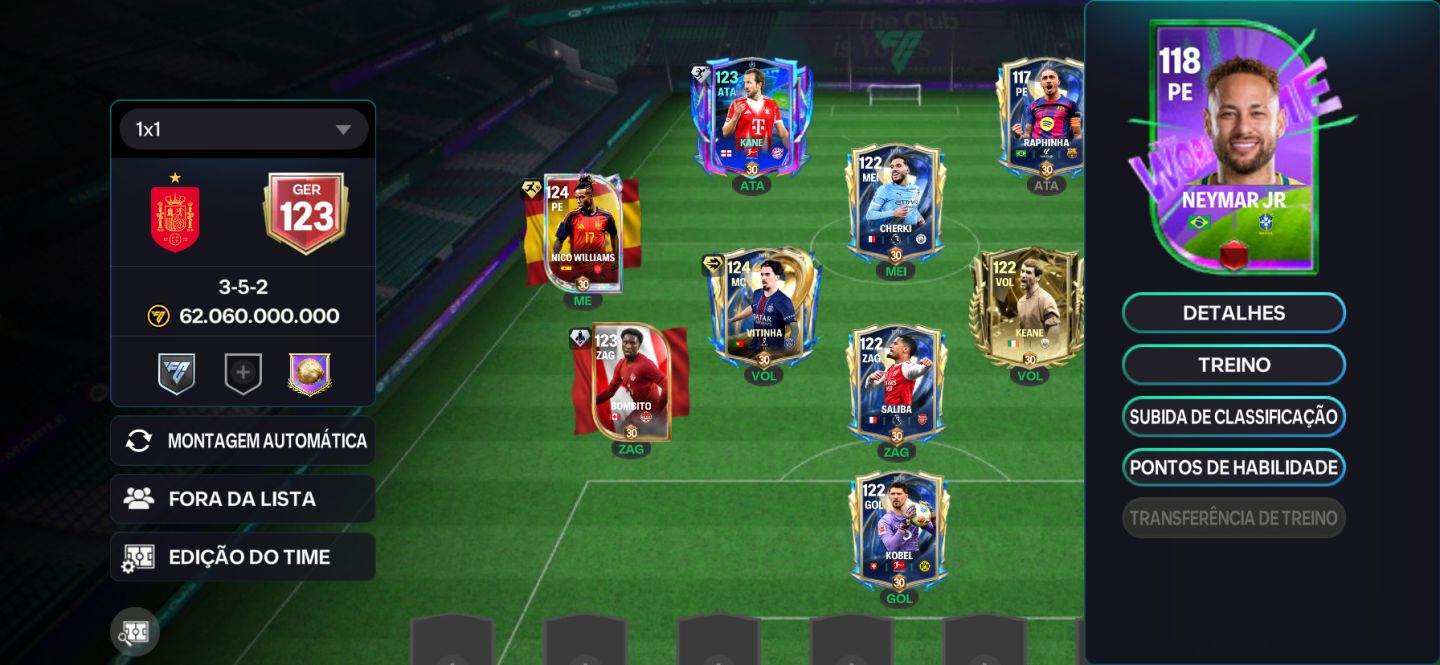 FC Mobile GER 123 | Neymar 118 | Time Meta | Todos Lv. 30