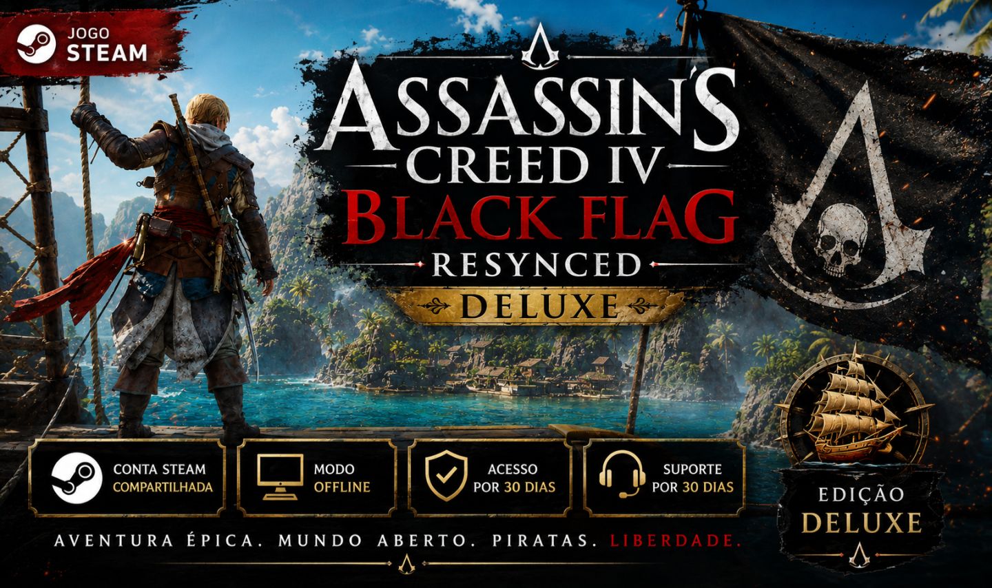 Assassin's Creed IV: Black Flag Resynced DELUXE | Steam Offline | NOVIDADE !!!