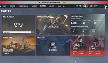 CONTA DE R6 COM MAIS DE 640 HORAS DE JOGO DIVERSAS SKINS E AGENTES, NÍVEL 204