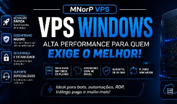 VPS WINDOWS BRASIL ALTA PERFORMANCE COM NVME E GARANTIA