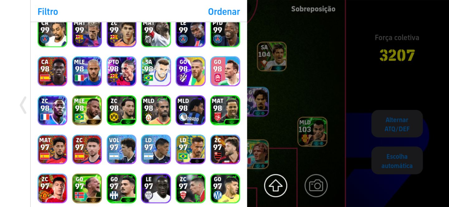 Contra Braba,MALDINI 108+FORLAN TSUBASA 104 + VITINHA 106 + NEYMAR BLITZ 102