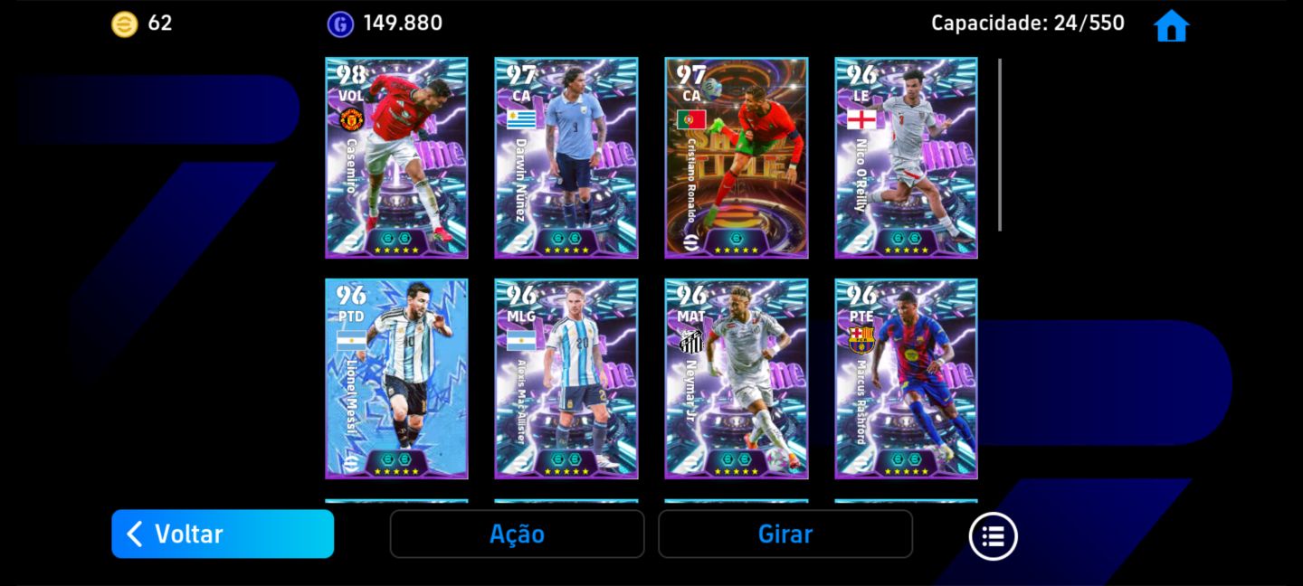 Conta de efootball completinha do Buffon e Hazard