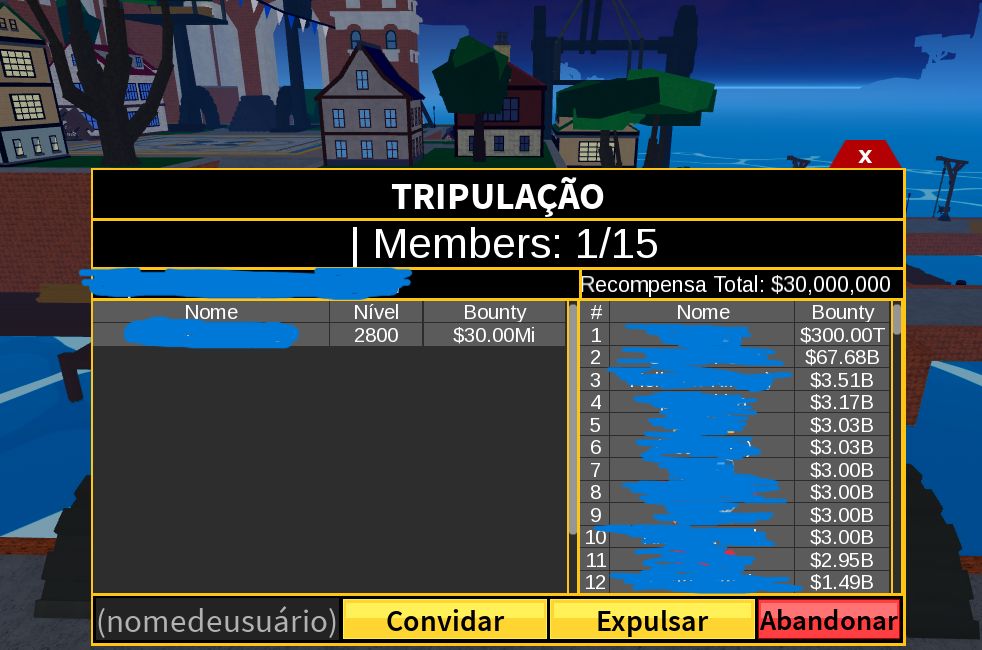 CONTA BLOX FRUIT COM 30M BOUNTY NO PIRATA EQUIPADA COM T-REX