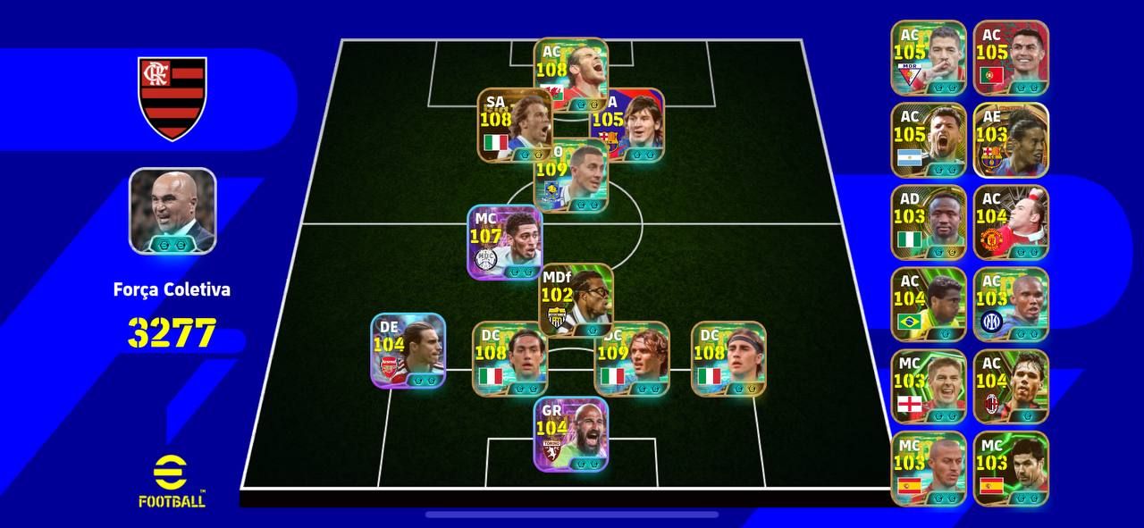 CONTA SEMI-FULL! DEL PIERO BLITZ + BALE 108 + ROMARIO ANTIGO + HAZARD 109 E++++!