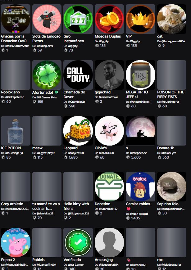 Conta Roblox com mais de 100 mil de Robux gasto