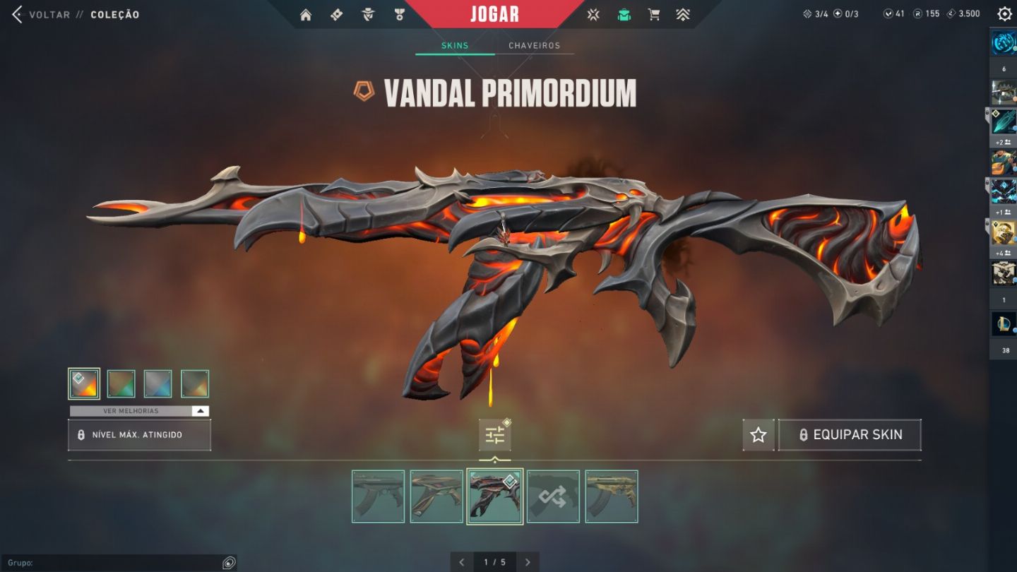 Conta com várias skins