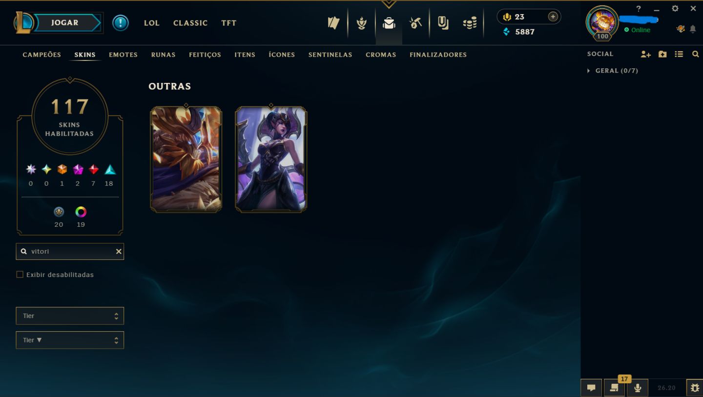 Conta rara de 2011 com kayle juiza e shaco pandemonio de prestigio