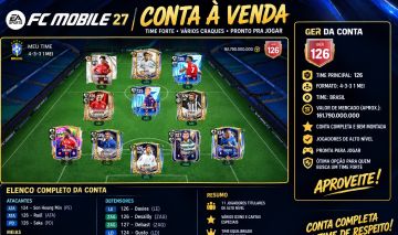 CONTA FC MOBILE 27 GER 126 | TIME FORTE | 161 BILHÕES