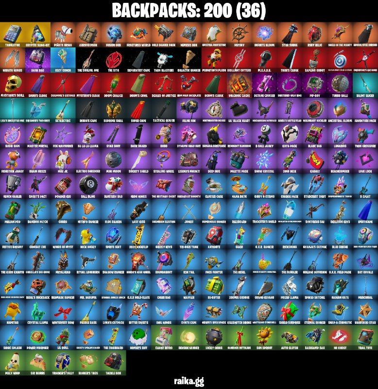 108 Skins - Gold Midas, Gold Brutus, Gold Meowscles, Prodigy, 200 vbucks