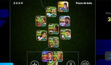 Conta efootball, 3190, 5 jogadores +103, cobro preço padrão.