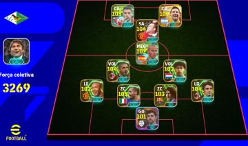 Conta Efootball 3269 Força, Messi big time, Ibra big time, entre outros