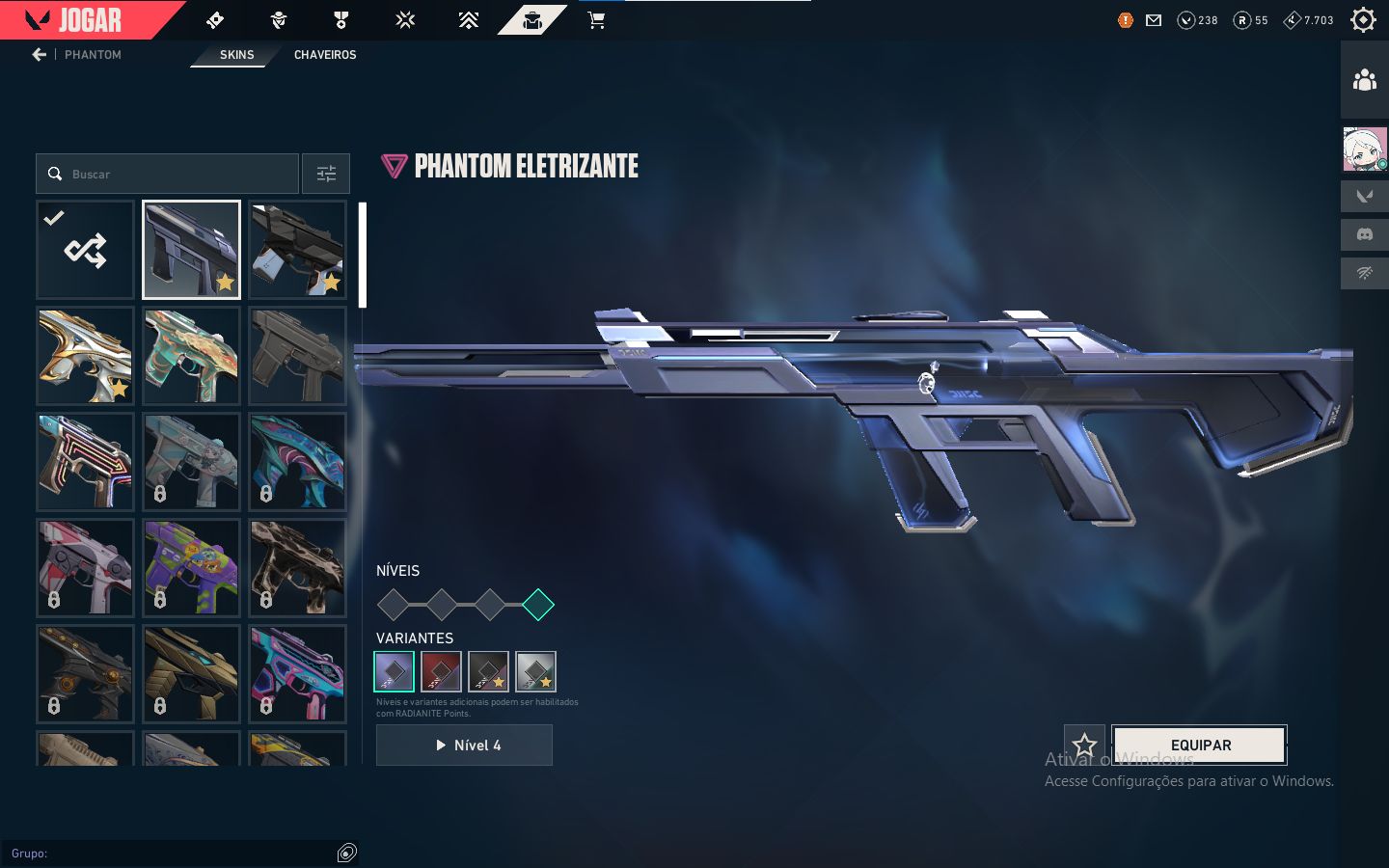 Conta de Valorant com 9 skins