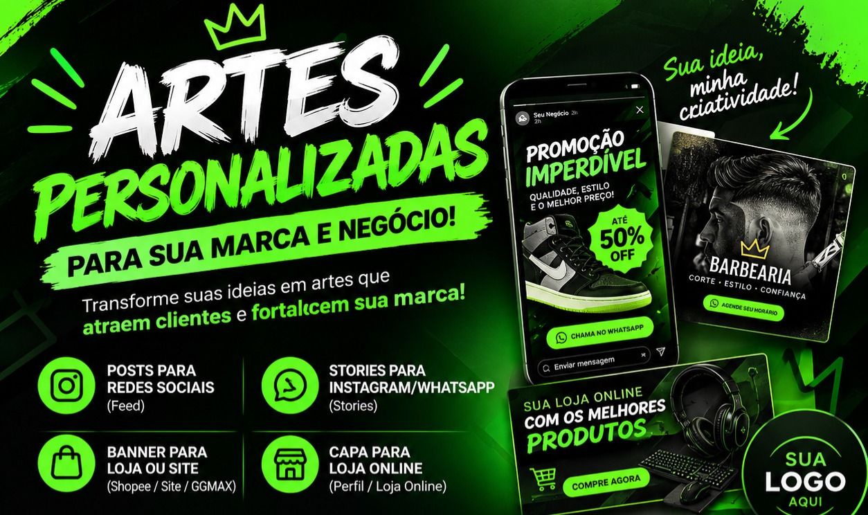 ARTES PERSONALIZADAS PARA SUA MARCA E NEGÓCIO!