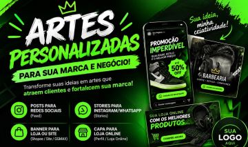 ARTES PERSONALIZADAS PARA SUA MARCA E NEGÓCIO!
