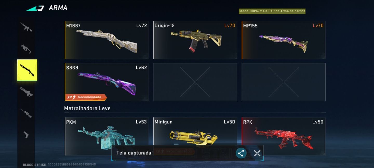PRA SAIR RÁPIDO!! Conta Blood com 30+ skins de armas de abate