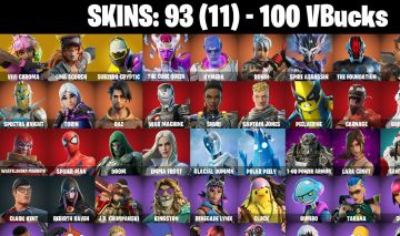 93 Skins - vivi chroma, lina scorch, subzero cryptic, candy axe, 100 vbucks