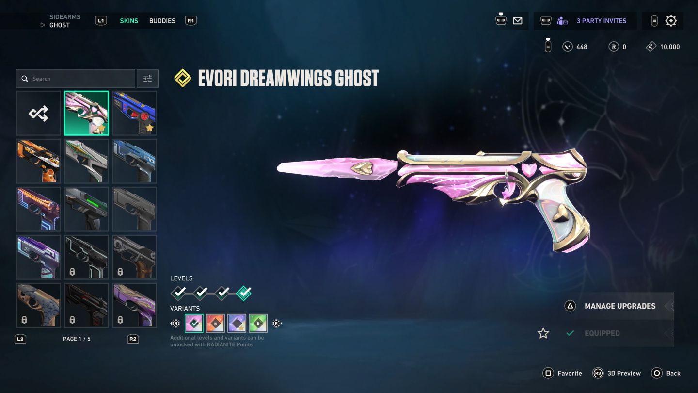 Conta radiante cheia de skins para ir embora logo