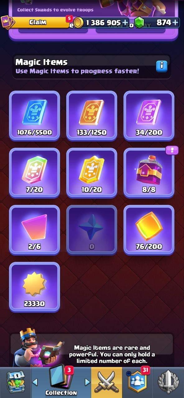 Clash Royale Lv14 | 10.100+ Troféus | 5 Evoluções | Skin Torre Rara Fortress