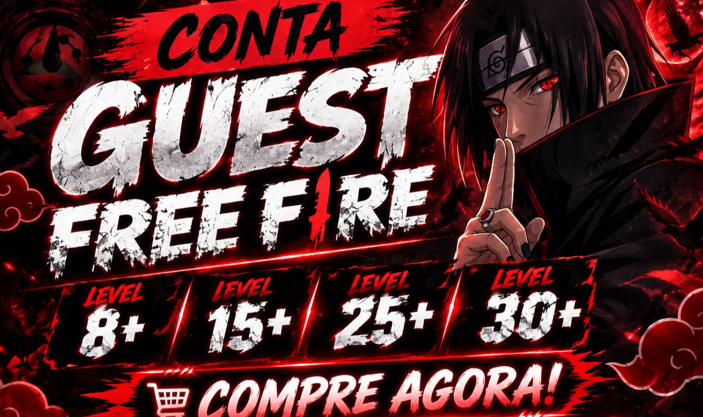CONTAS GUEST FREE FIRE LEVEL 8 / 12 / 15 / 20 / 30