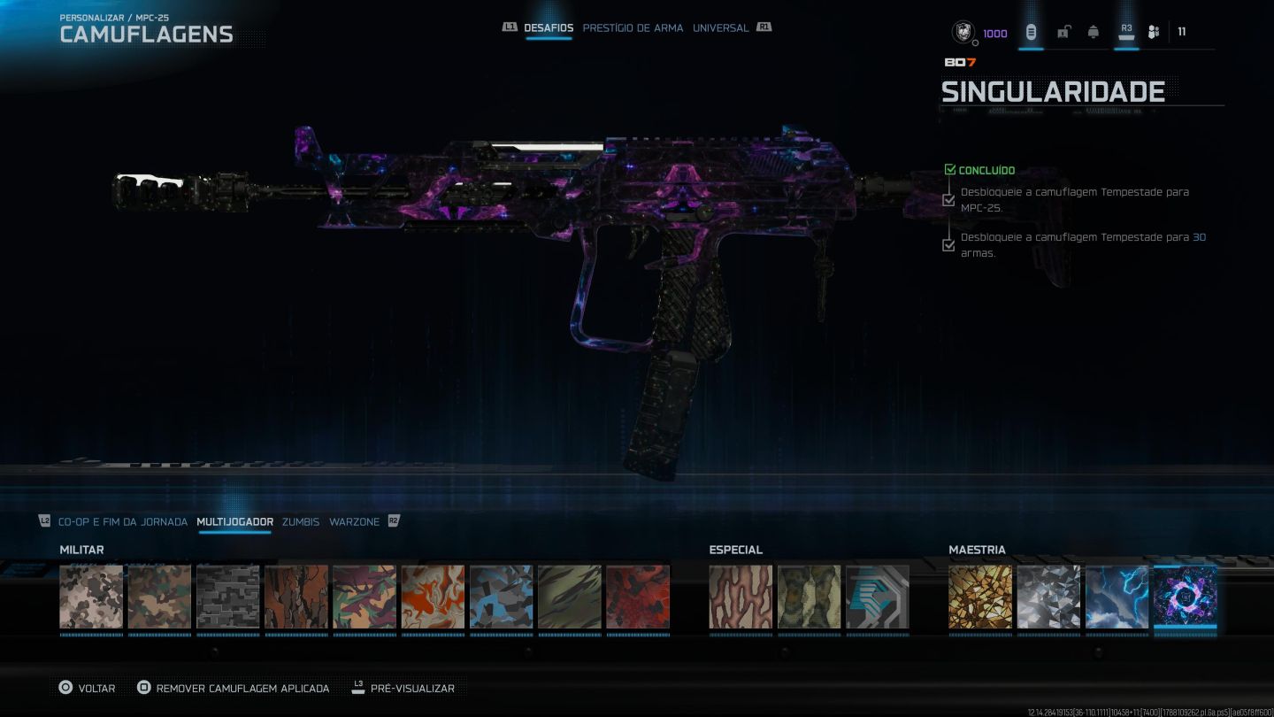 CONTA COM NUKE, IRIDESCENTE, 4 CAMU DE MAESTRIA E DIVERSOS OUTROS ITENS